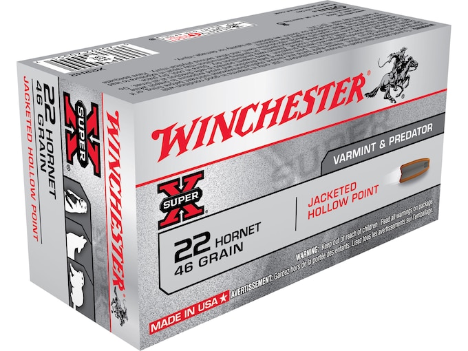 Winchester Super X 22 Hornet Ammo 46 Grain Jacketed Hollow Point 200 rounds - Best Price