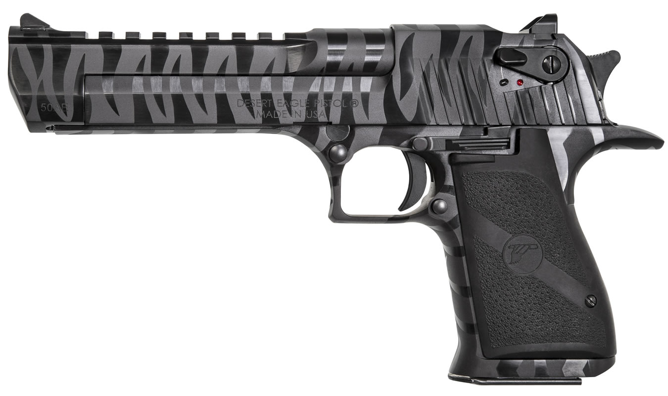 Desert Eagle 44 Mag Full-Size Black Pistol with Tiger Stripes