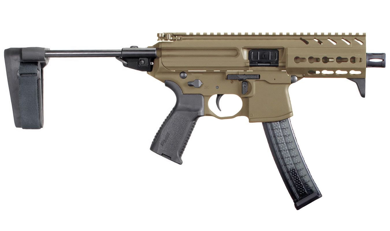 MPX 9mm Flat Dark Earth (FDE) Semi-Automatic Pistol with Stabilizing Brace