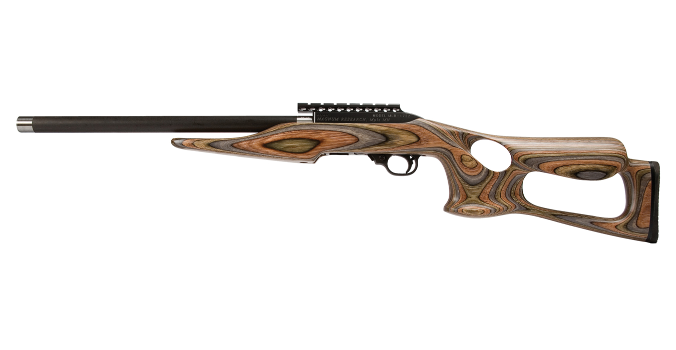 Magnum Lite 22LR Rimfire Rifle with Forest Camo Thumb Hole Stock