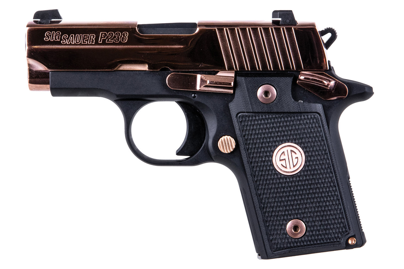 P238 380 ACP Polished Rose Gold Carry Conceal Pistol with Night Sights