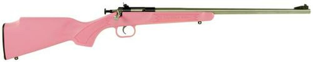 Keystone Crickett 22LR, 16.12", Pink Synthetic Stock, Stainless Steel