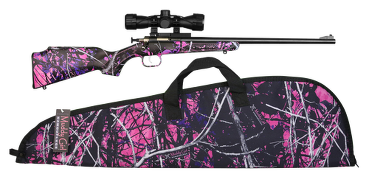 Crickett Synthetic 22LR, 16.125" Barrel, Synthetic Muddy Girl Stock, Blued