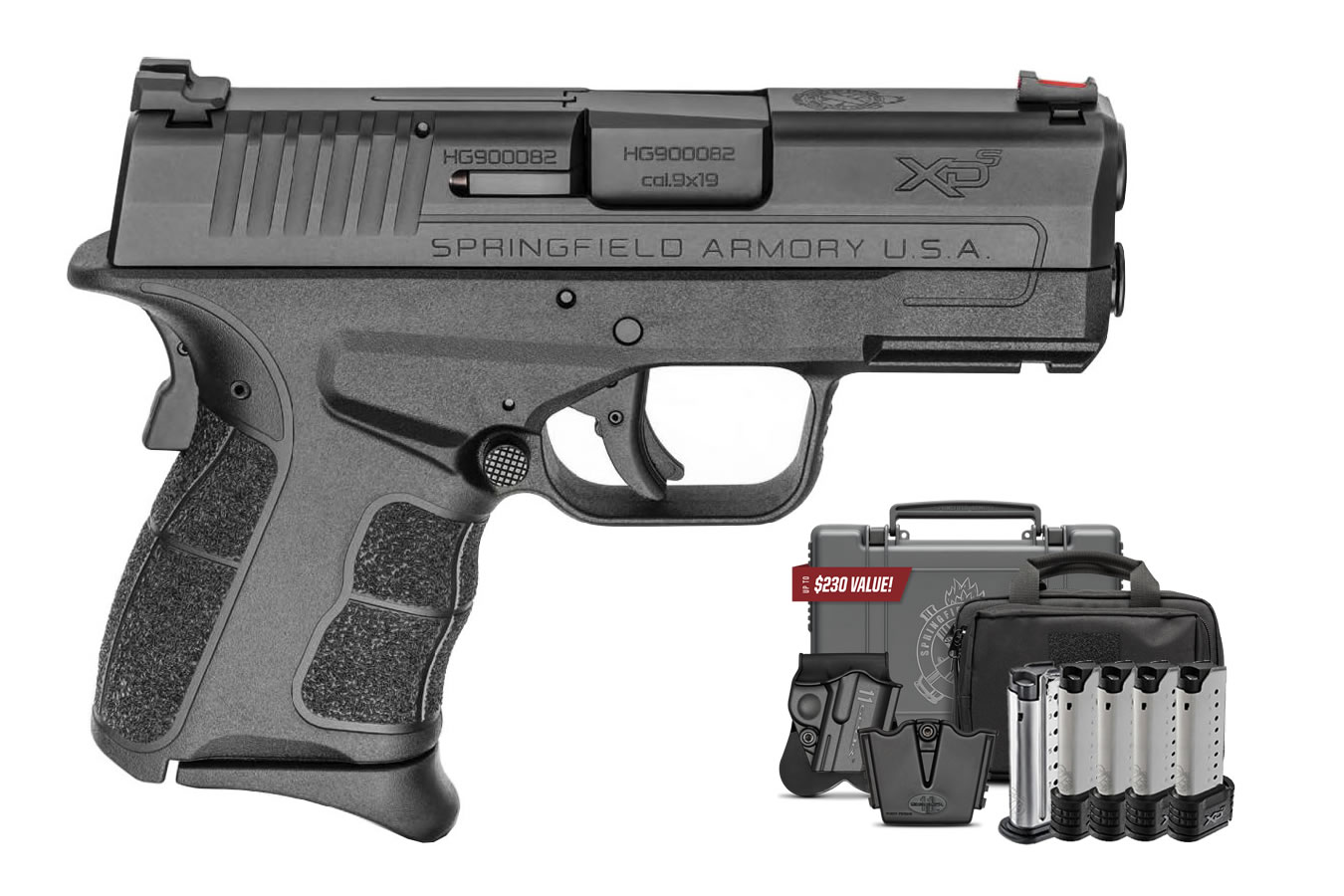 XDS Mod.2 9mm Instant Gear Up Package w/ 5 Mags, Range Bag, Holster, Mag Pouch