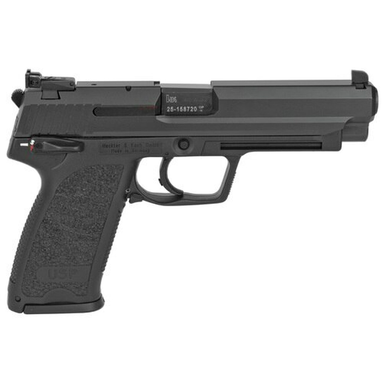 HK USP45 Expert 45 ACP, 5" Barrel, Polymer Frame, Black, 12Rd, 2 Magazines, Adjustable Sights