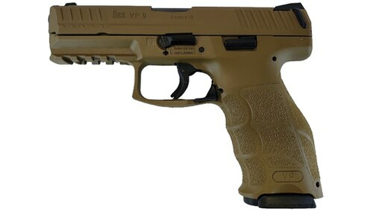HK VP9, 9mm 4" Barrel Ambi Safety H&amp;K Brown 2- 15rd Mags German Made