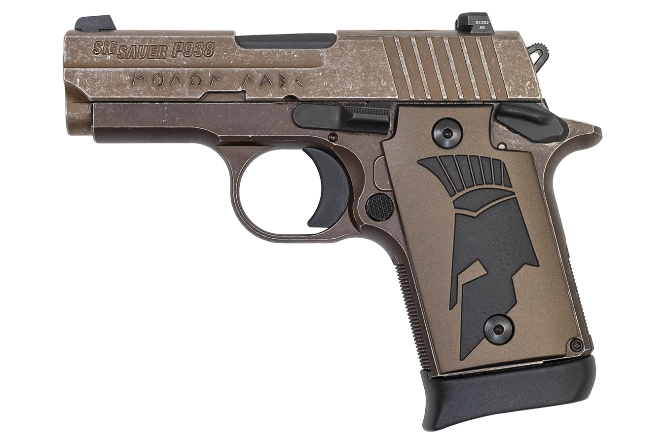 P938 Spartan II 9mm with Distressed Coyote Finish and Spartan Grip