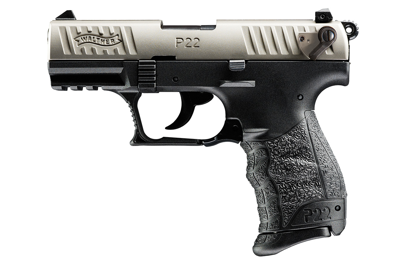 P22 QD 22 LR Rimfire Pistol with Nickel Slide and Decocker