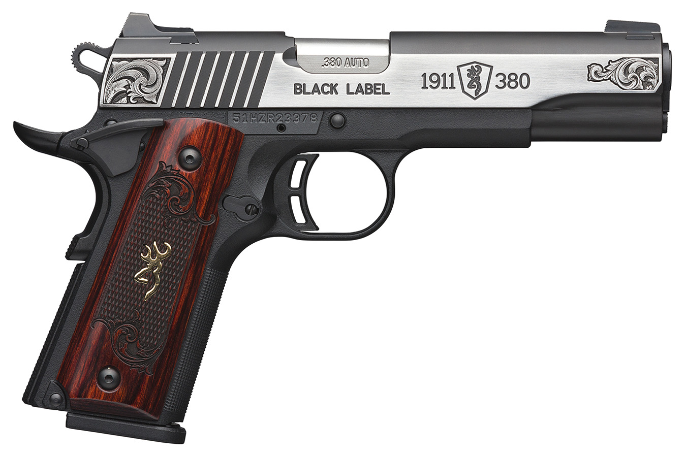 1911 380 Black Label Medallion 380 ACP with Neo Classical American Engraving