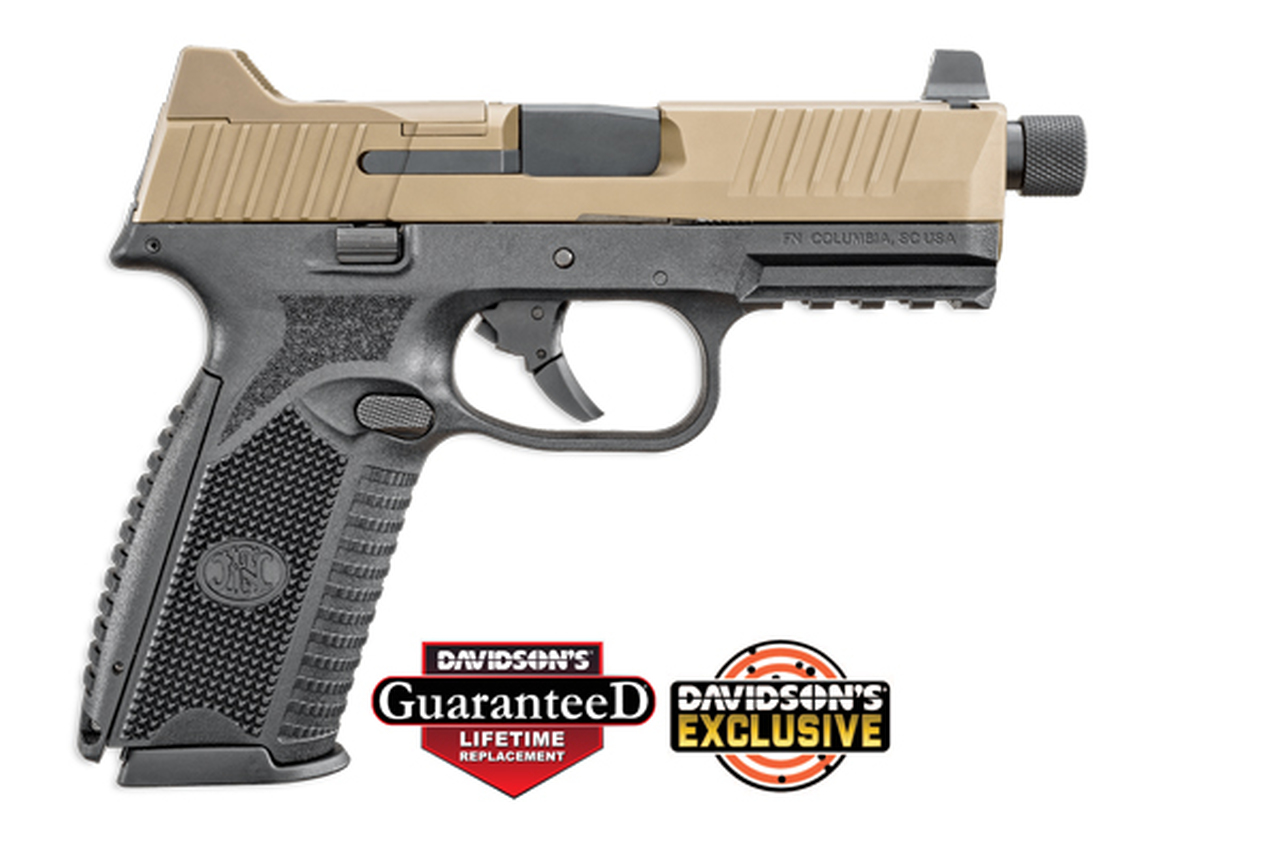 FN 509 Tactical 9mm, 4.5" Threaded Barrel, Black Frame, Flat Dark Earth Slide, 17 & 24rd Mags