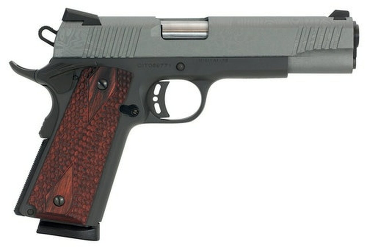 Citadel 1911 A1 Madagascar, .9mm, 5" Barrel, 8rd, Redwood Grips, Laser Etched Gray Slide, Black Flame