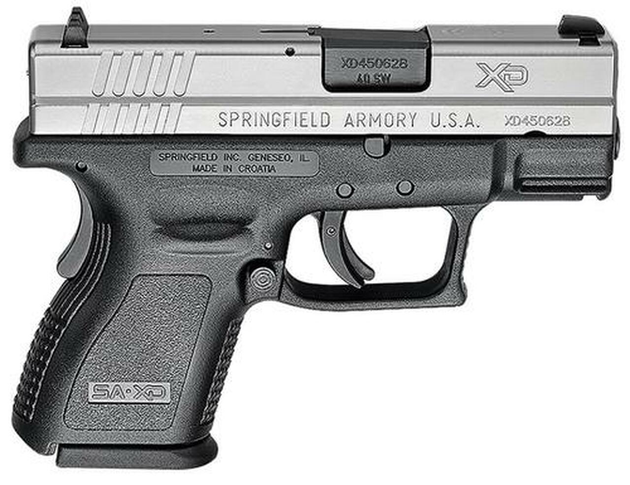 Springfield XD Sub-Compact 40SW 3" Barrel Ultra Safety Assurance Trigger, SS Slide 9 Rd Mag
