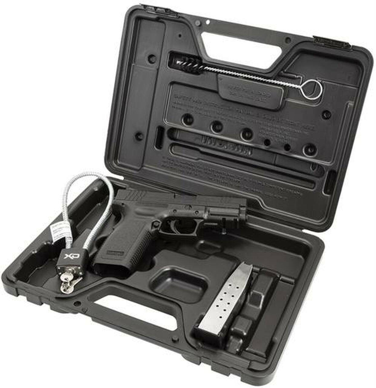 Springfield XD, Striker Fired, Full Size Pistol, 45 ACP, 4" Barrel, Black Polymer Frame, Matte Finish, Fixed Sights, 13Rd, 2 Mags
