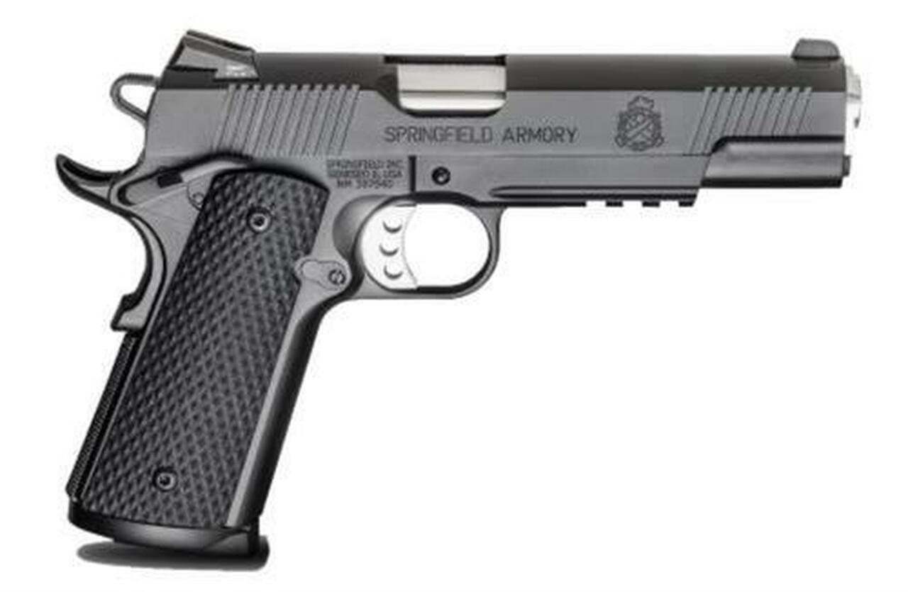 Springfield 1911 Single 45 ACP 5" Barrel, Black G10 Grip Black Armo, 8rd