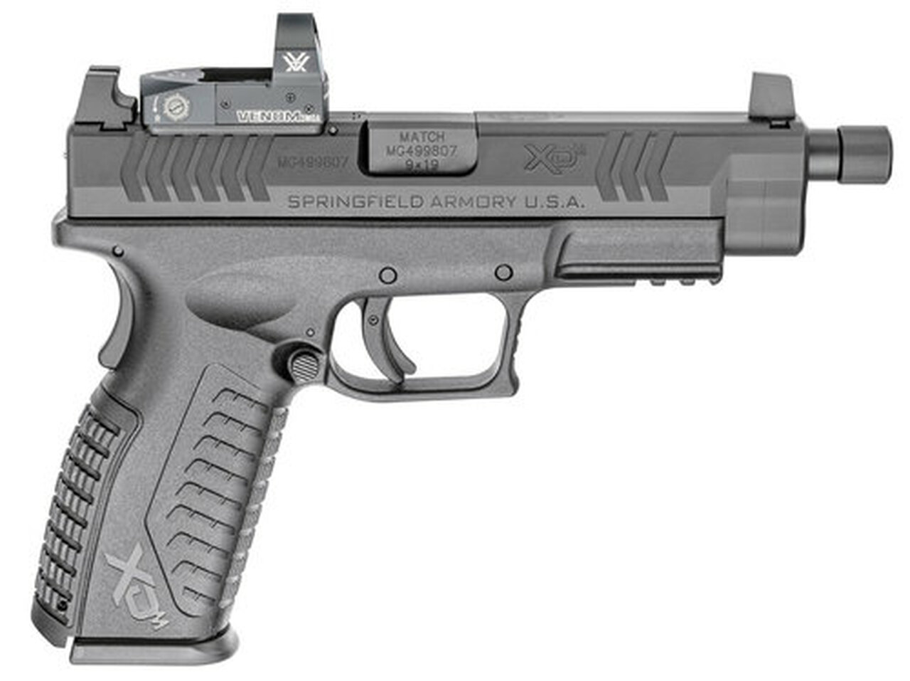 Springfield XDM OSP 9mm, 4.5" Barrel, 3-Dot Sight W/ Vortex Venom, Black, 2x 19rd