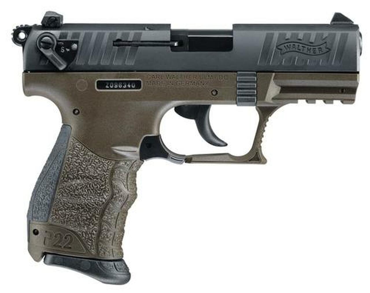 Walther P22 QD 22LR 3.42" Barrel Military Green Frame