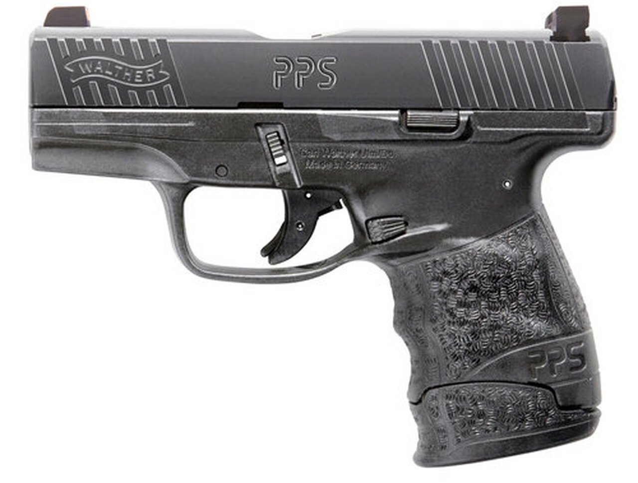 Walther PPS M2 9mm, 3.2" Barrel, XS F8 Night Sights, Black, 6rd/7rd