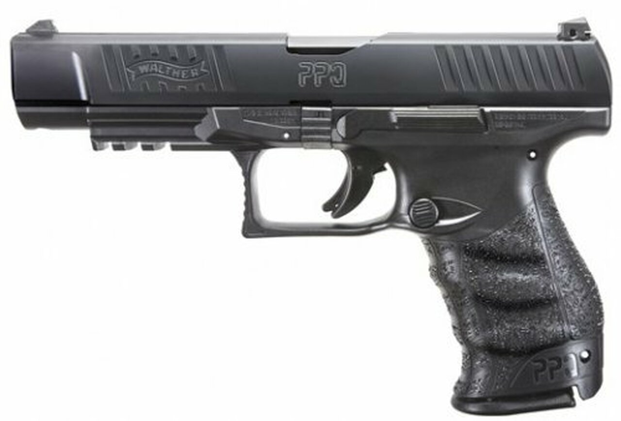 Walther PPQ M2 Double, 9mm, 5" Barrel, 15rd, Adjustable Sights, Black