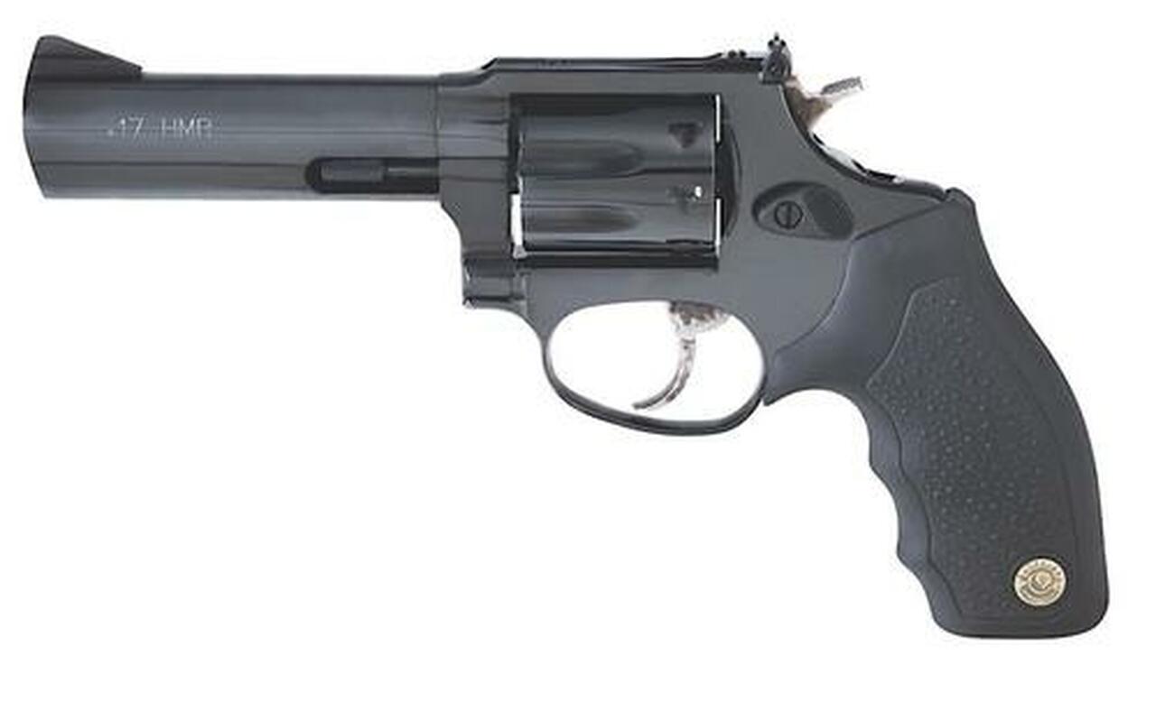 Taurus 17 Tracker 17 HMR 6.5" Barrel, Adjustable Sight Ribber Grip Overlay Blued, 7rd