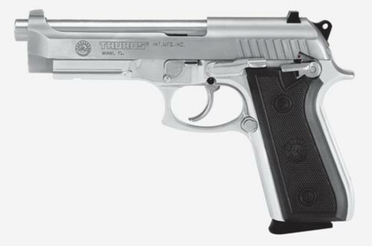 Taurus 92 9mm, 5" Barrel, Fixed Sights, Stainless, Rail, 17rd