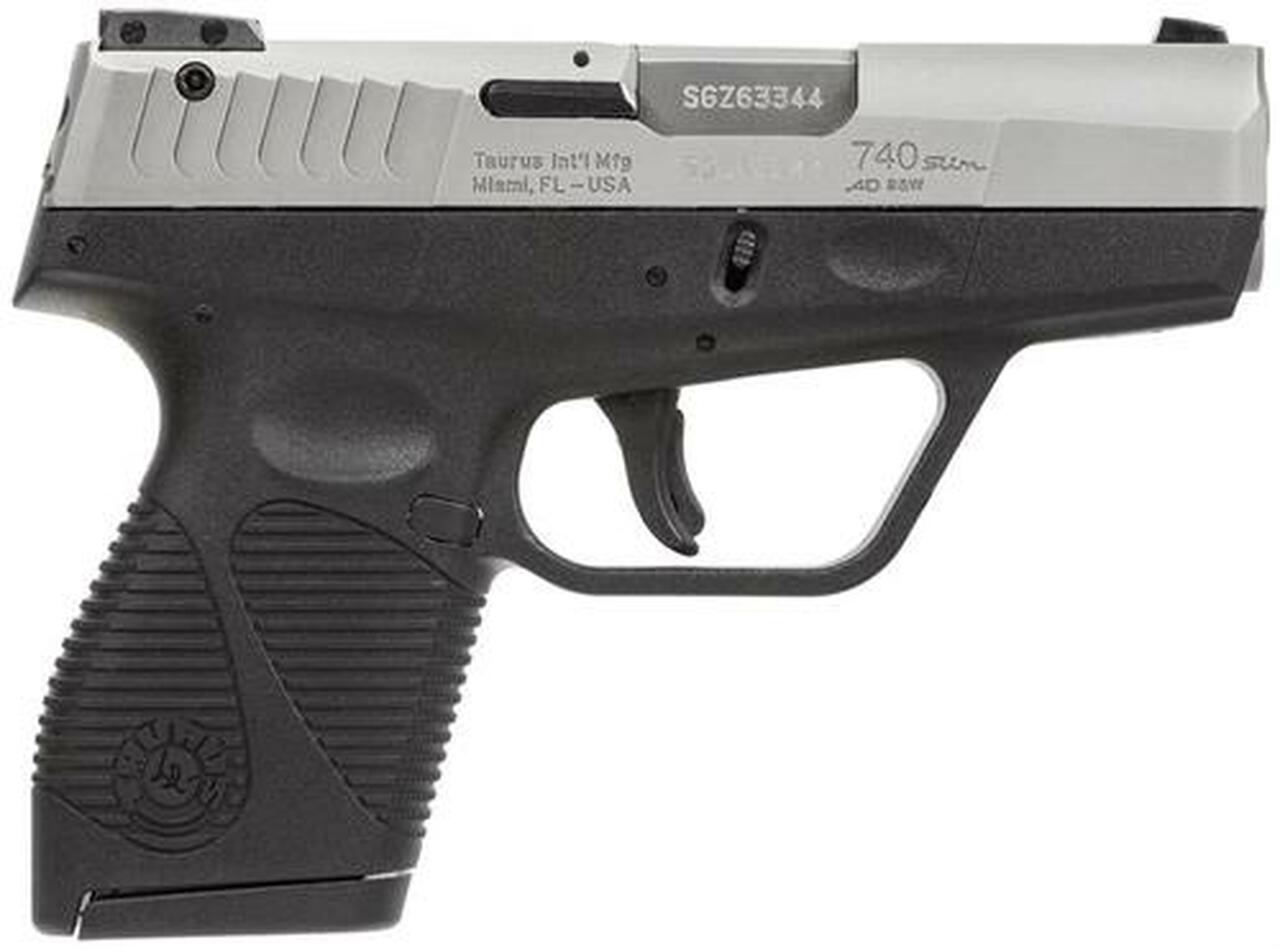 Taurus 740 Slim SA/DA 40S&amp;W 3" Barrel, Black Polymer Grip SS Slide, 6rd