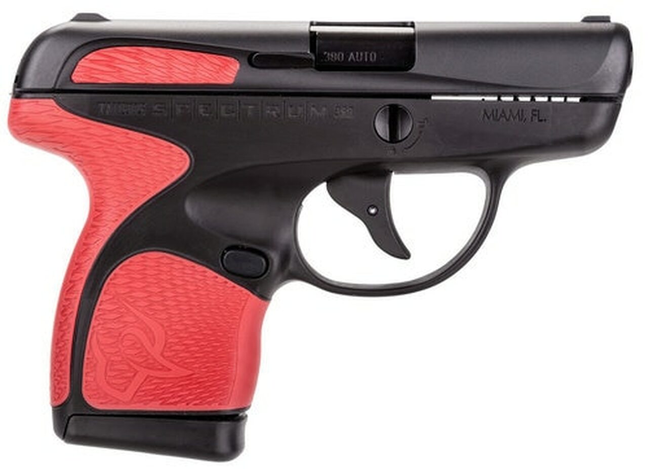 Taurus Spectrum .380 ACP, 2.8" Barrel, 6rd, Black Frame, Red Grips and Black Slide