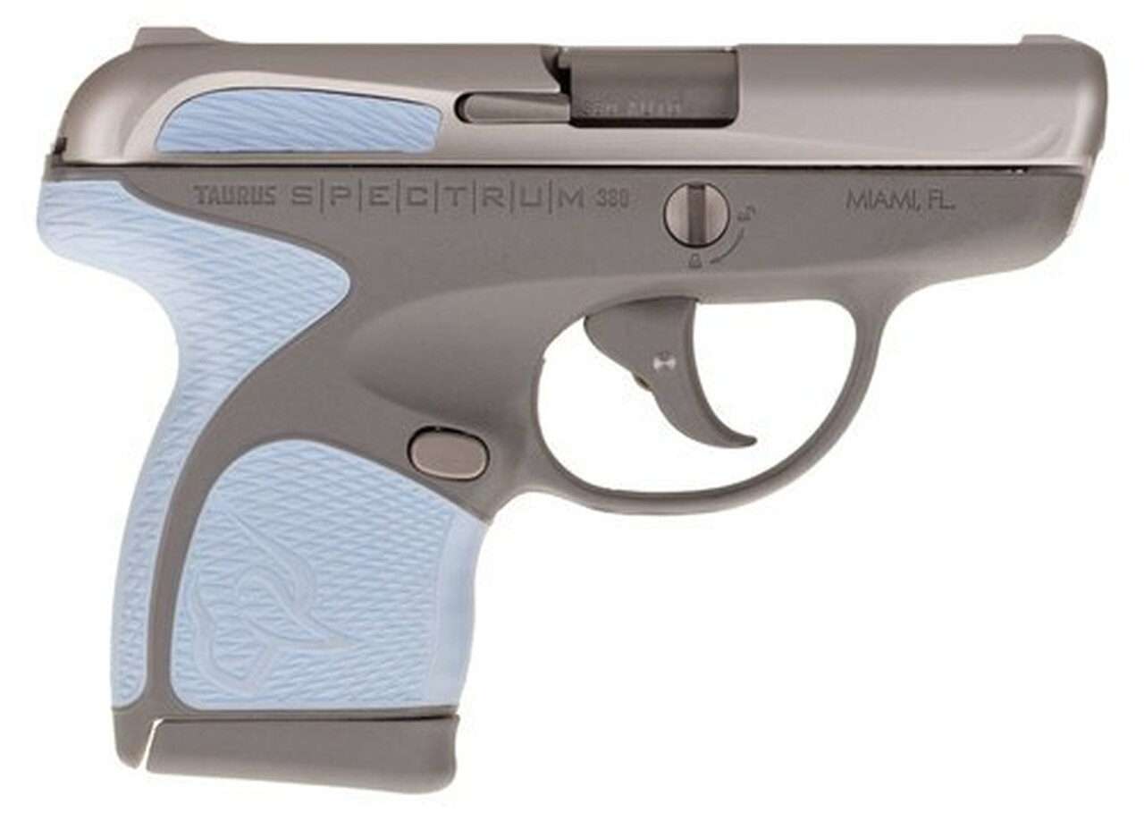 Taurus Spectrum, .380 ACP, 2.8" Barrel, 6rd, Gray Frame, Serenity Grips and Stainless Slide