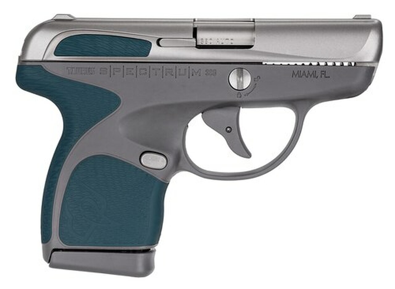 Taurus Spectrum 380 380ACP, 2.8" Barrel, SS, Indiglo Blue Overmold, 6rd/7rd Mags