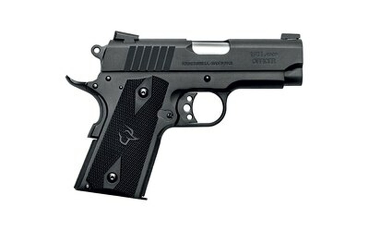 Taurus, 1911, Semi-automatic, Officer Size, 45 ACP, 3.5" barrel, Steel Frame, Black, 8Rd, Novak