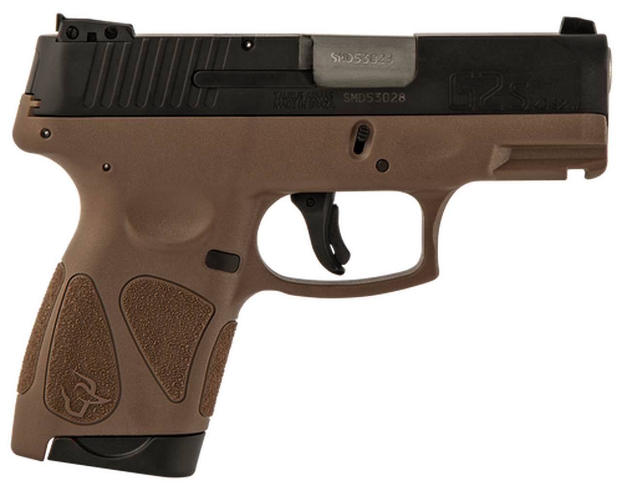 Taurus G2S. .40 S&W, 3.26" Barrel, 7rd, Black Slide, Brown