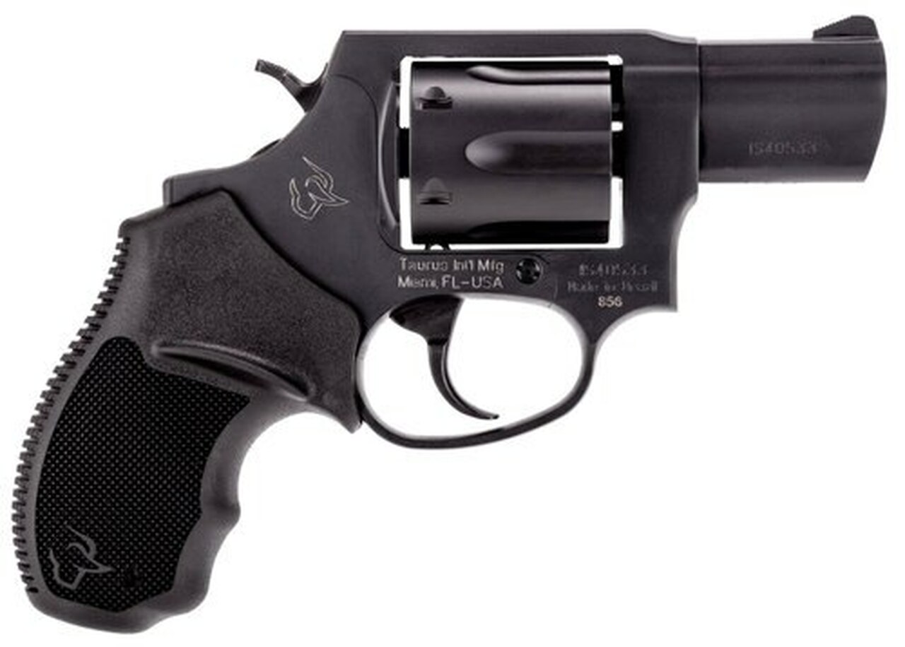 Taurus, 856, Revolver, Small Frame, 38 Special, 2" Barrel, Steel Frame, Black, Rubber Grips, Fixed Sights, 6Rd