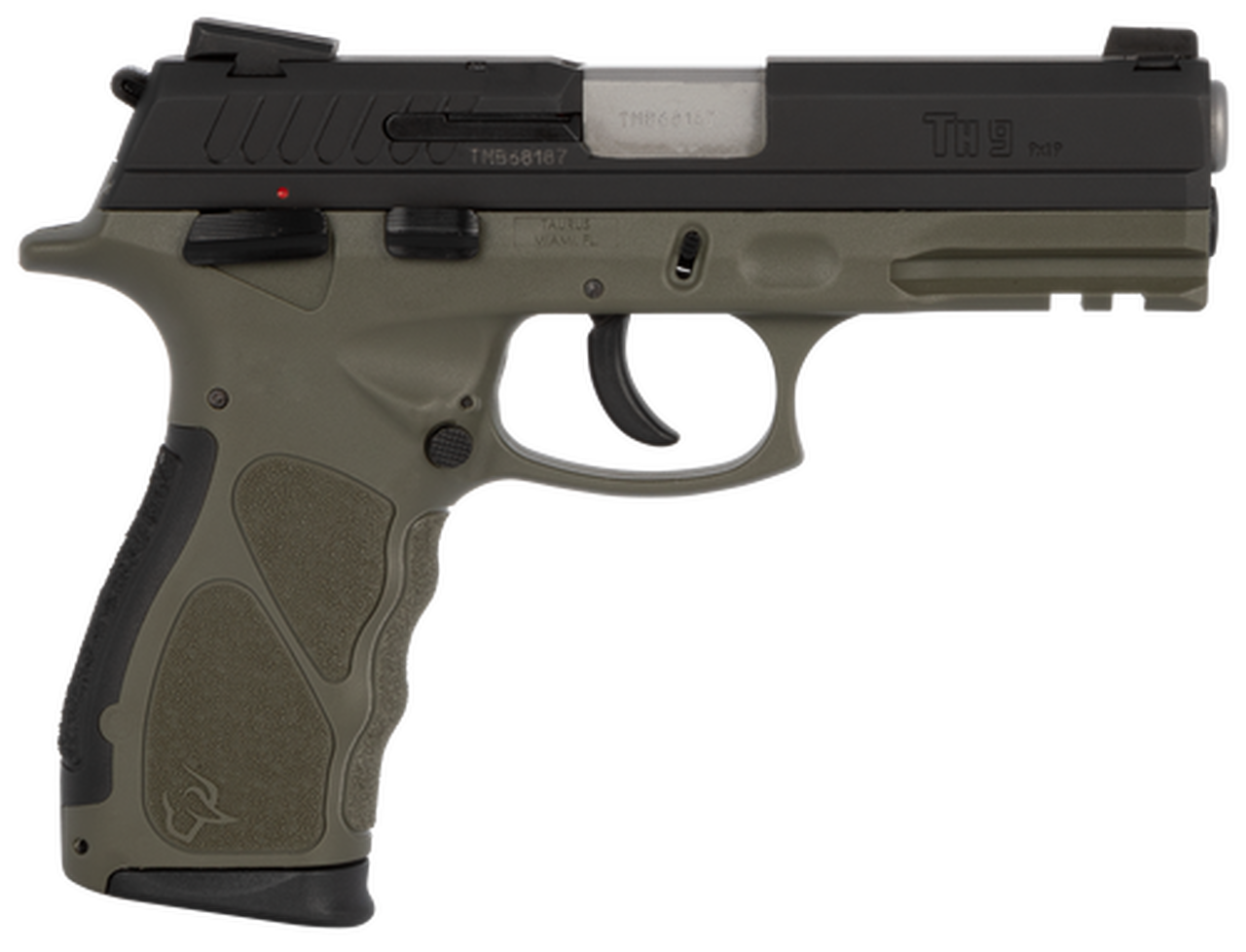 Taurus TH9, 9mm, 4.25" Barrel, 17rd, Black Slide, OD Green