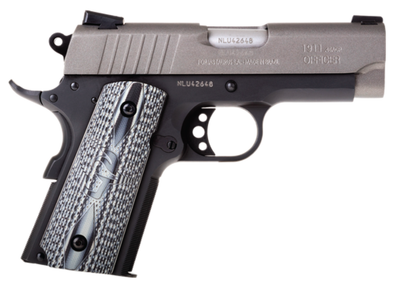Taurus 1911 Officer 45 ACP, 3.5" Barrel, Black, Gray Cerekote Slide, 6rd