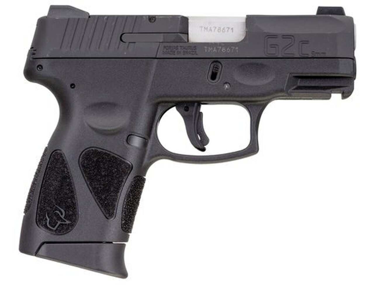 Taurus G2C 9mm, 2" Barrel, Night Sights, Black, Blued Stainless Steel Slide,12rd
