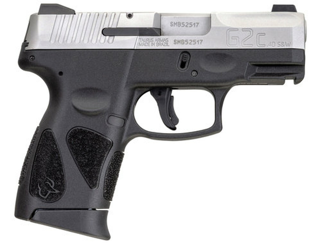 Taurus G2c .40 S&W, 3.2" Barrel, Black Polymer Grip, Stainless Steel Slide, 10rd