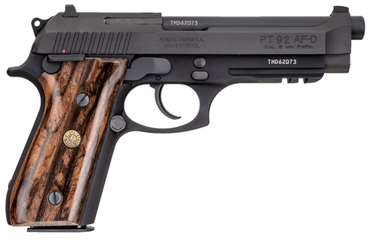 Taurus 92 9mm, 5" Barrel, Black Matte, Brazilian Walnut, 17rd