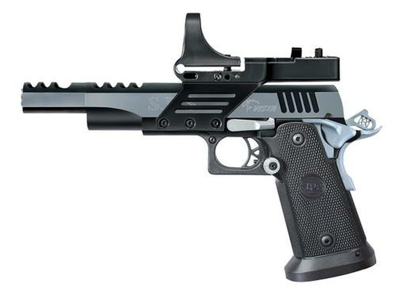 SPS Vista Long Slide Single .38 Super, 5.5" Barrel, TB, Black Frame, Black/Chrome,, rd, 21 rd