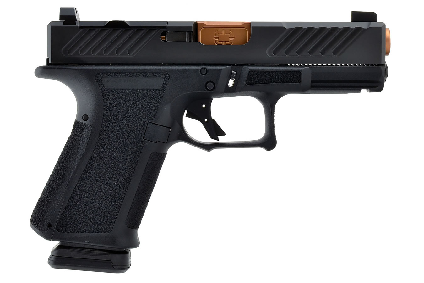 MR918 Combat 9mm Black Optics Ready Pistol with Spiral Fluted Bronze Barrel