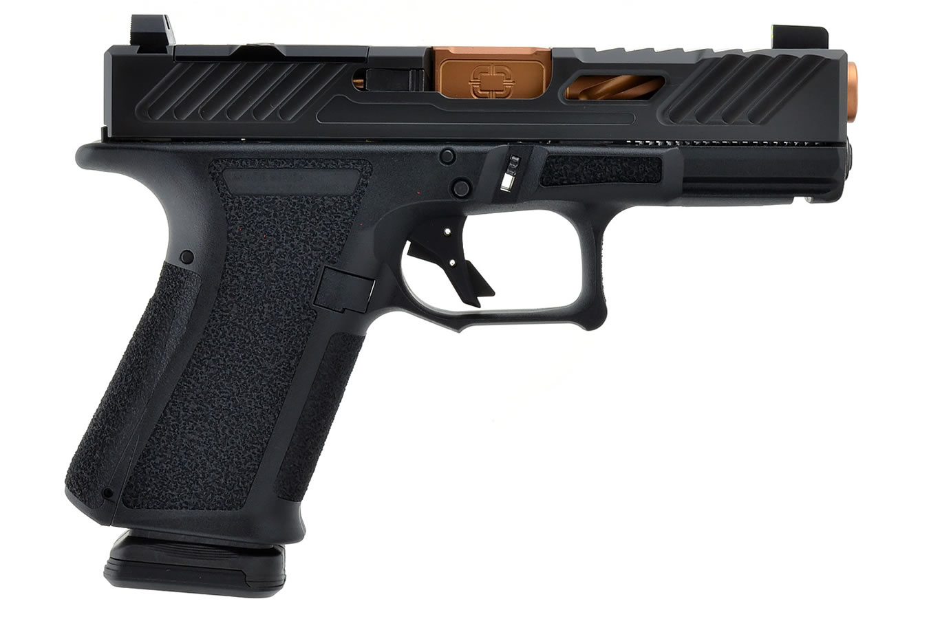 MR918 Elite 9mm Black Optics Ready Pistol with Spiral Fluted Bronze Barrel