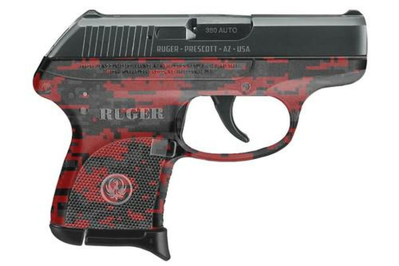 Ruger LCP .380 ACP, Red Digital Camo Frame, 2.75",, , 6 rd