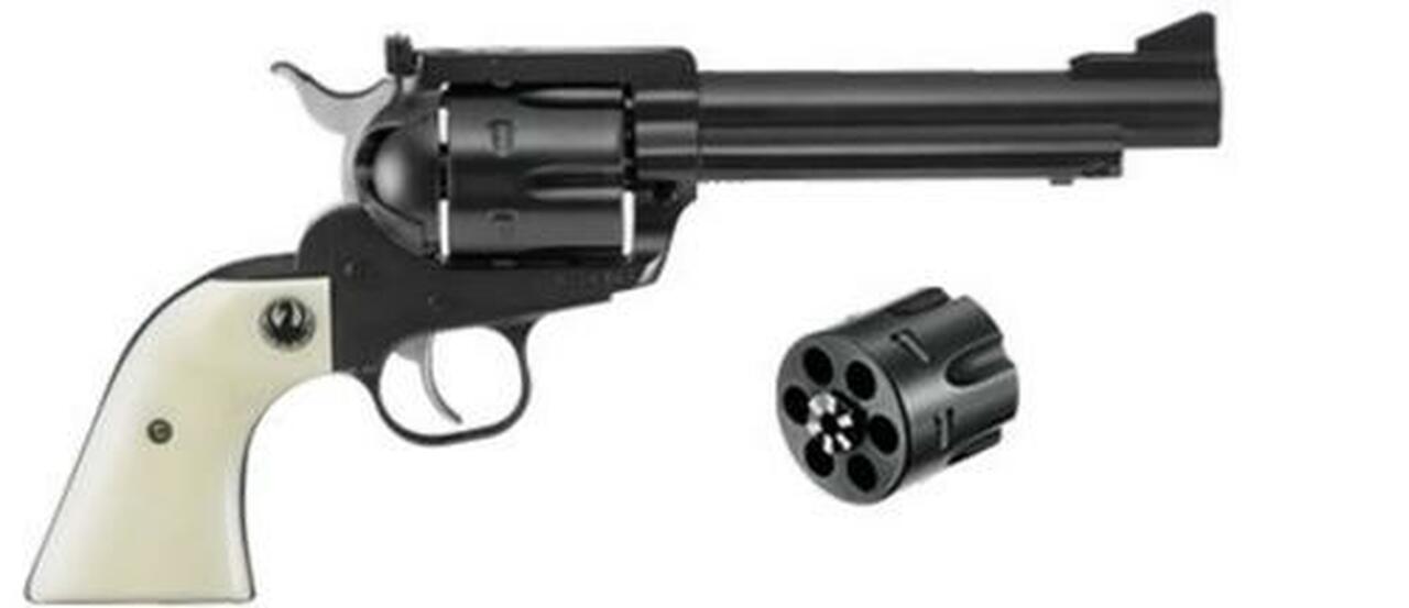 Ruger Blackhawk Convertible Flattop 45 Colt/45 ACP, 5.5", Ivory Grips, Blue