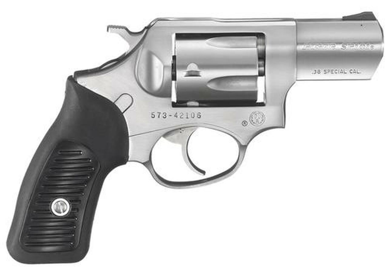 Ruger SP101 38 Special 2.25" 5" Rubber Grip Satin Fixed Sights SS