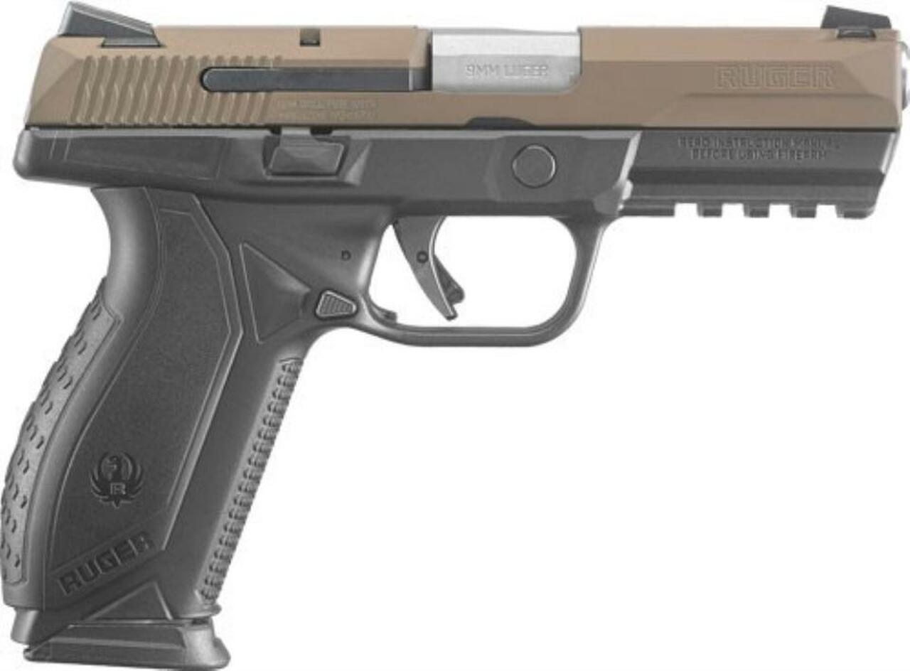 Ruger American 9mm, 4" Barrel, Borwn Cerakote Slide 17rd Mag