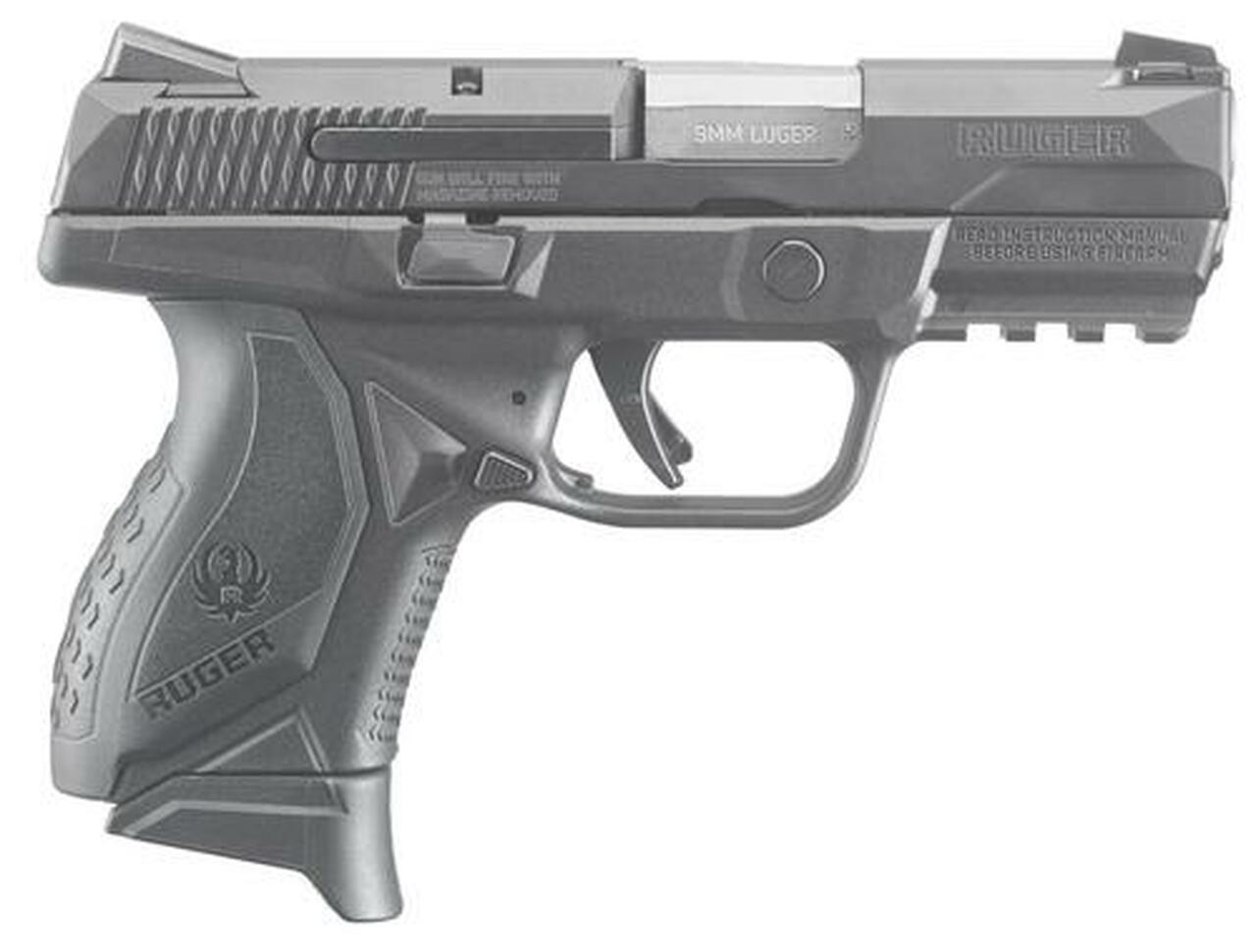 Ruger American Compact 9mm, 3.5", 10rd, Novak Sights, Black Nitride