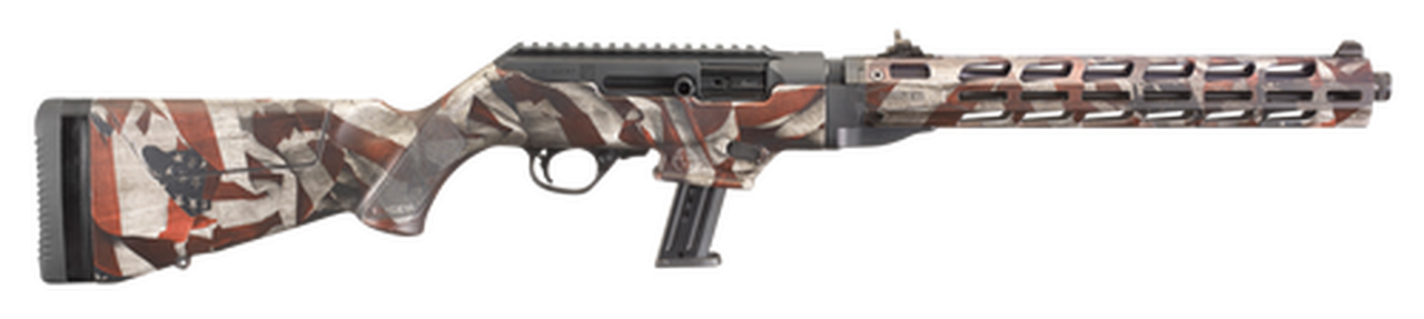 Ruger PC Carbine 9mm, 16.12" Threaded Barrel, American Flag, 10rd