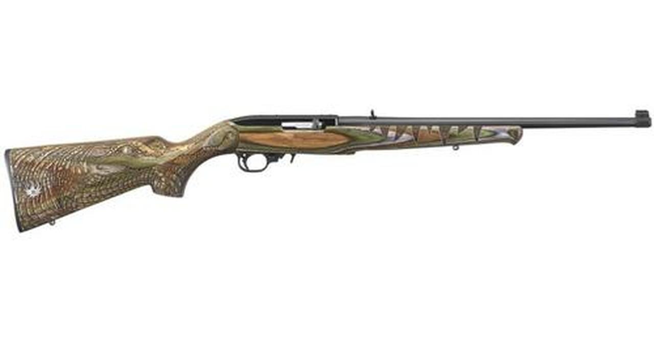Ruger 10/22 Gator, 22LR, 18.5", Laminated Engraved Gator Stock, Blued, Talo Exclusive
