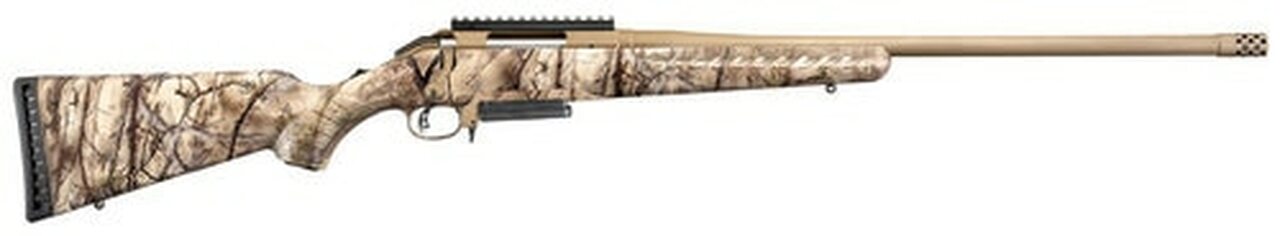Ruger American 308 22" Threaded Barrel Bronze Finish Composite Go Wild I-M Brush Camo 3rd