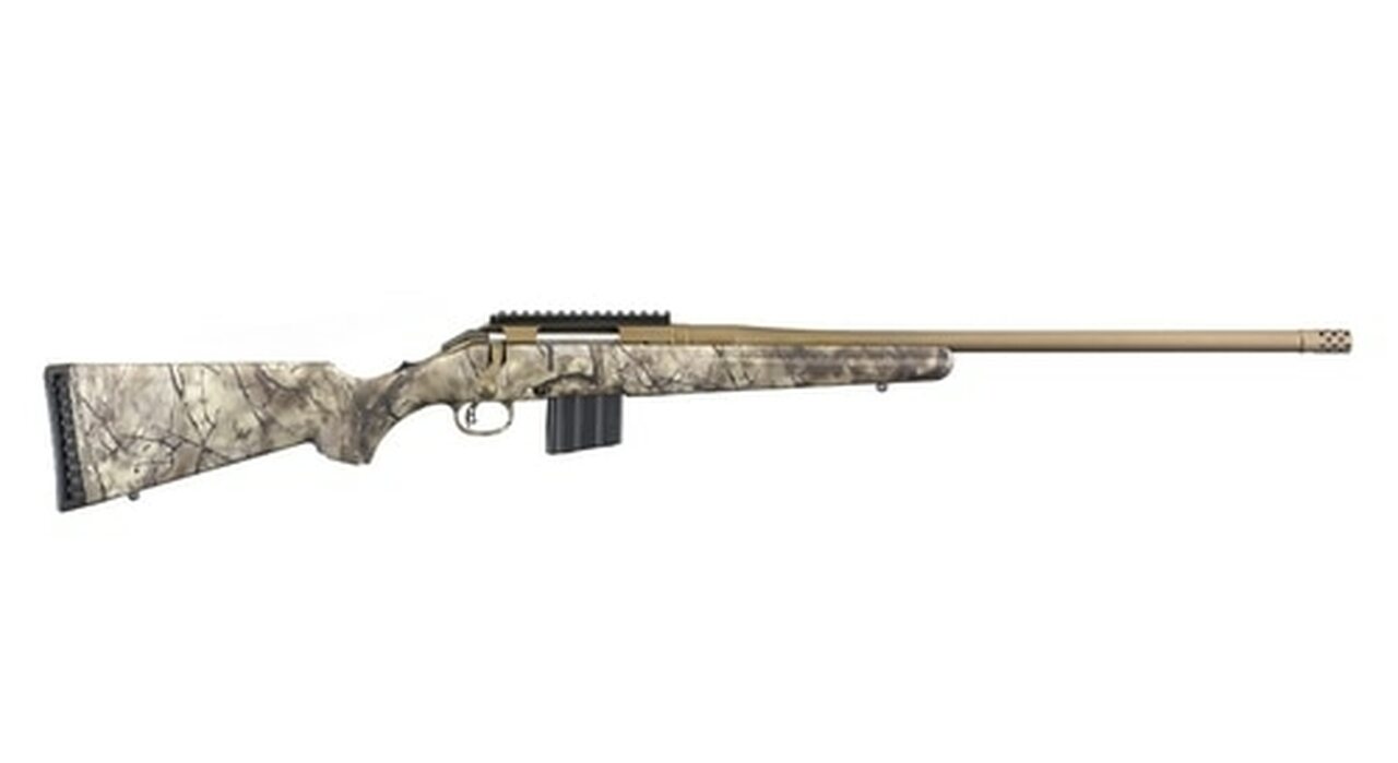 Ruger American .350 Legend, 22" Barrel, Go Wild Camo Stock, Bronze, 5 Rd