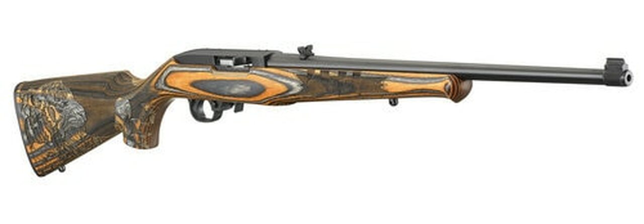 Ruger 10/22, .22 LR, 18.5", 10rd, Orange Laminated Tiger Stock