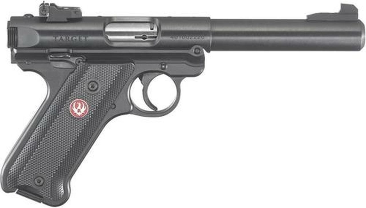 Ruger Mark IV Pistol, 22LR, 5.5", Black Synthetic, Blued, 10rd, Adjustable Sights